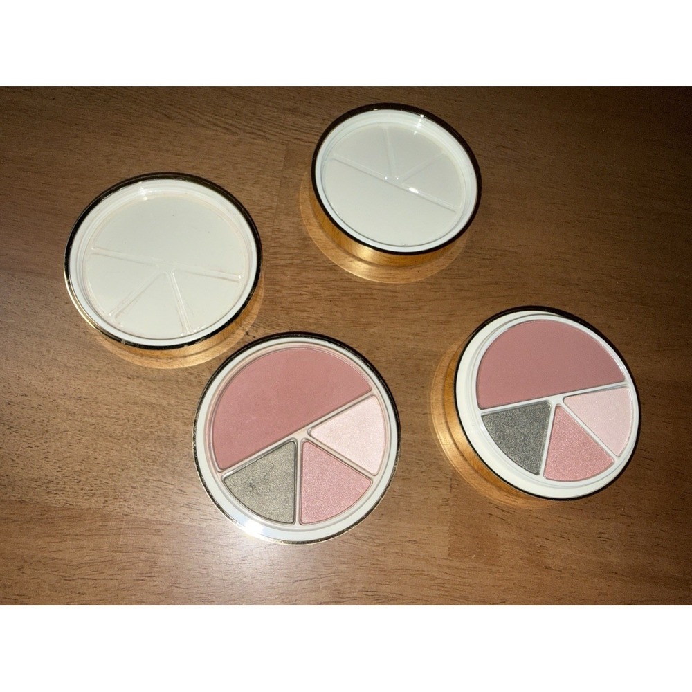 2 Estee Lauder Pure Color Eyeshadow & Blush Compacts 13 Rosewood K80 Gold Case